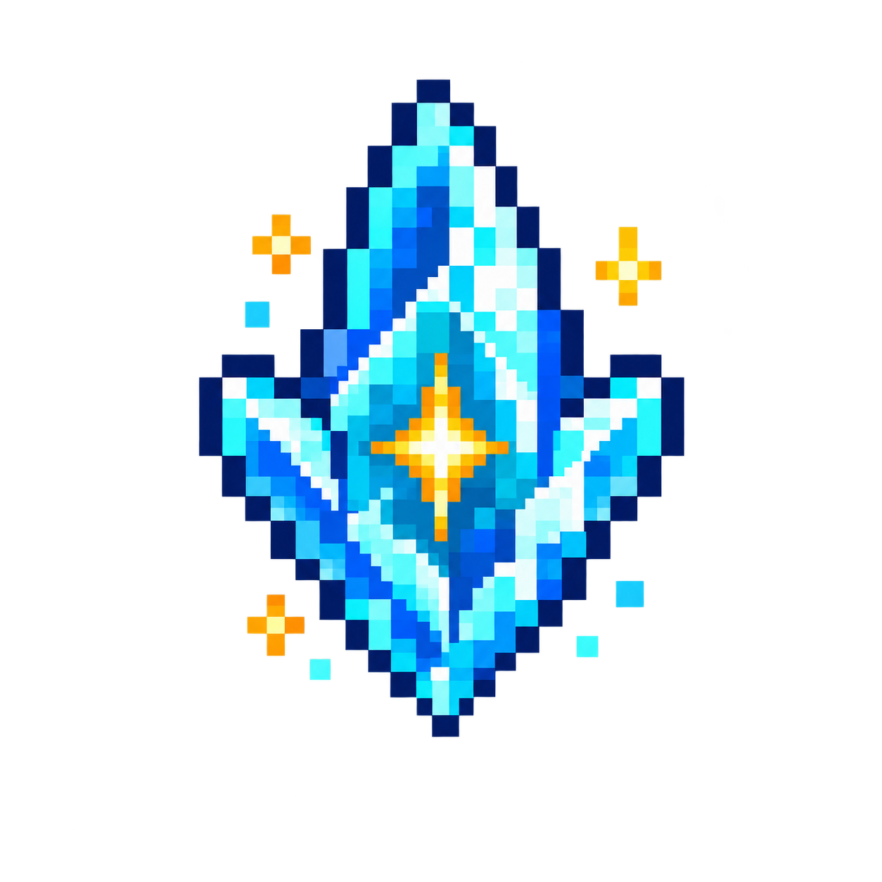 A blue pixel-art Star Crystal item