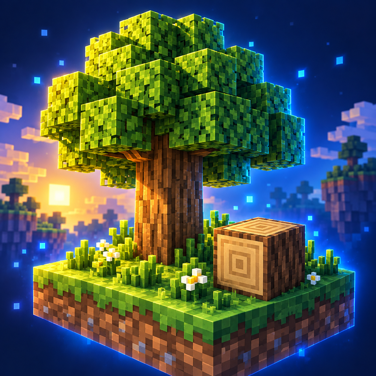 Illustration of the tree's block world