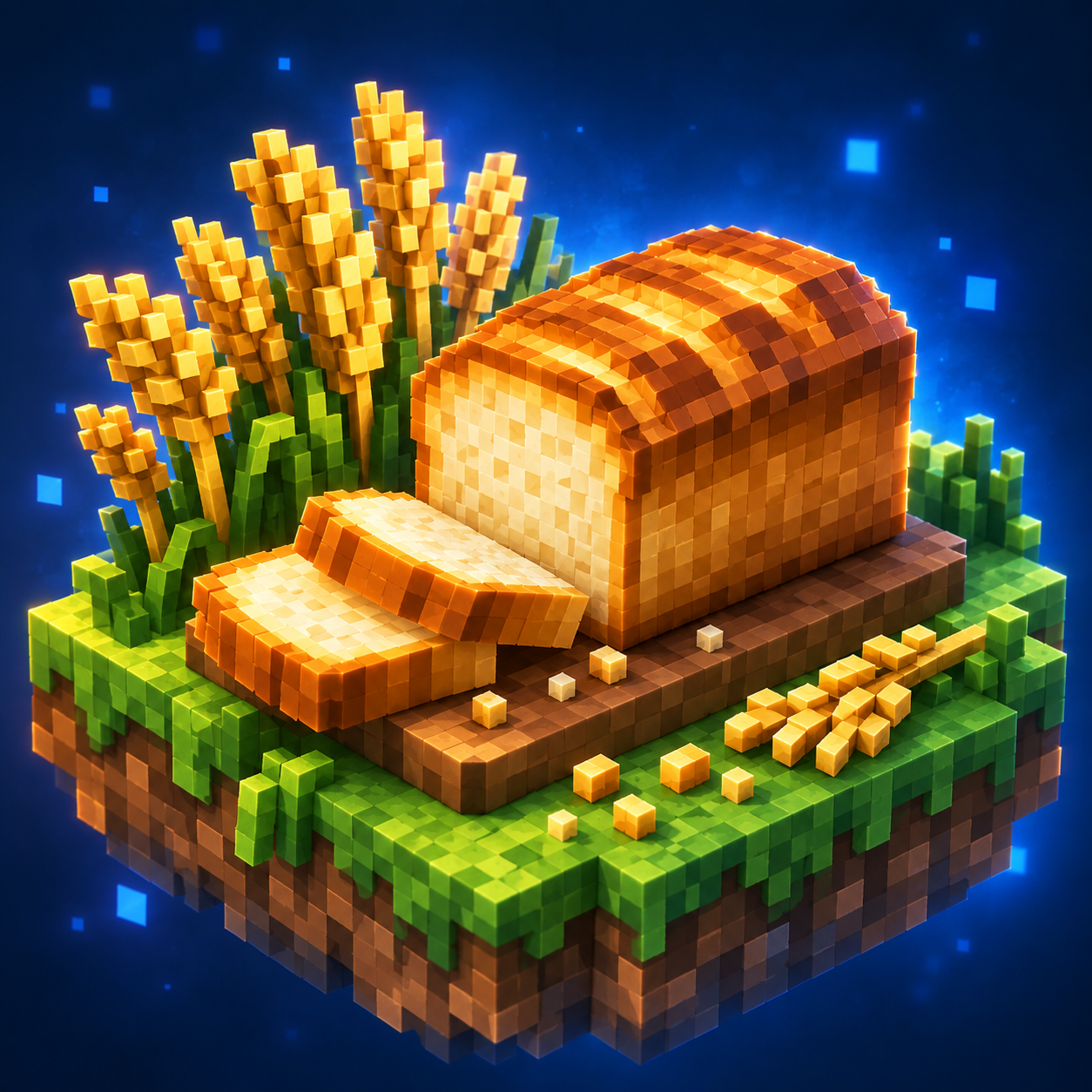 An illustration of the square world of bread.