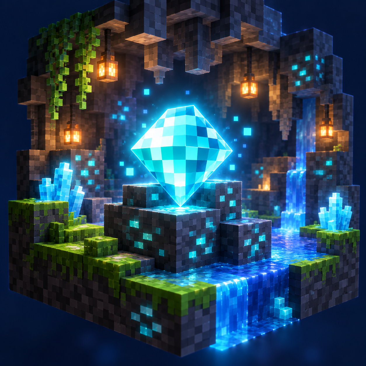 An illustration of the diamond's square world