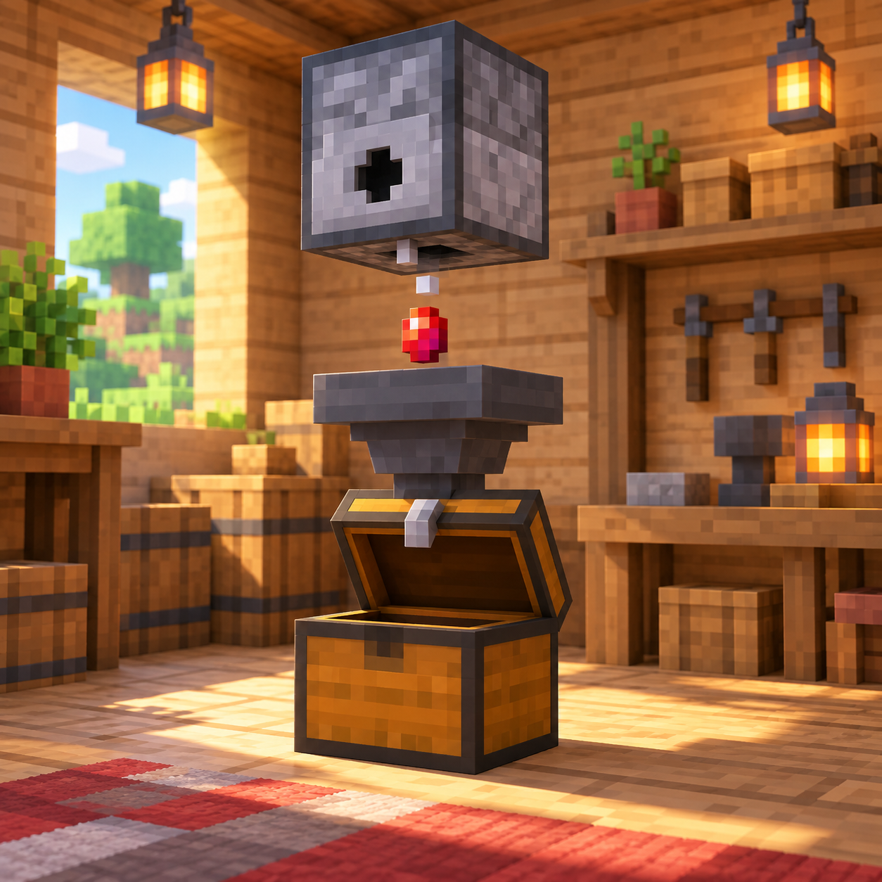 Block world illustration of thrower