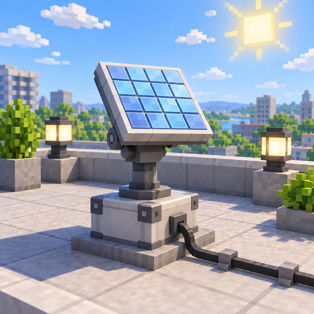 An illustration of the world of squares from Sunny Explorer.