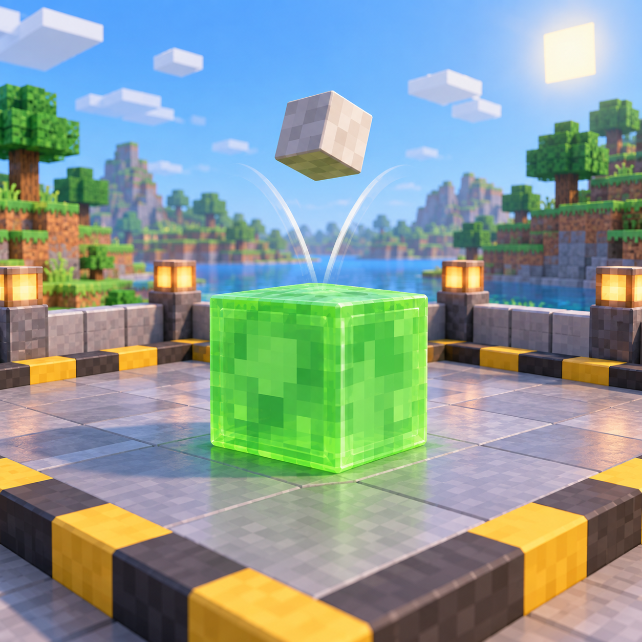 An illustration of the square world of slime.