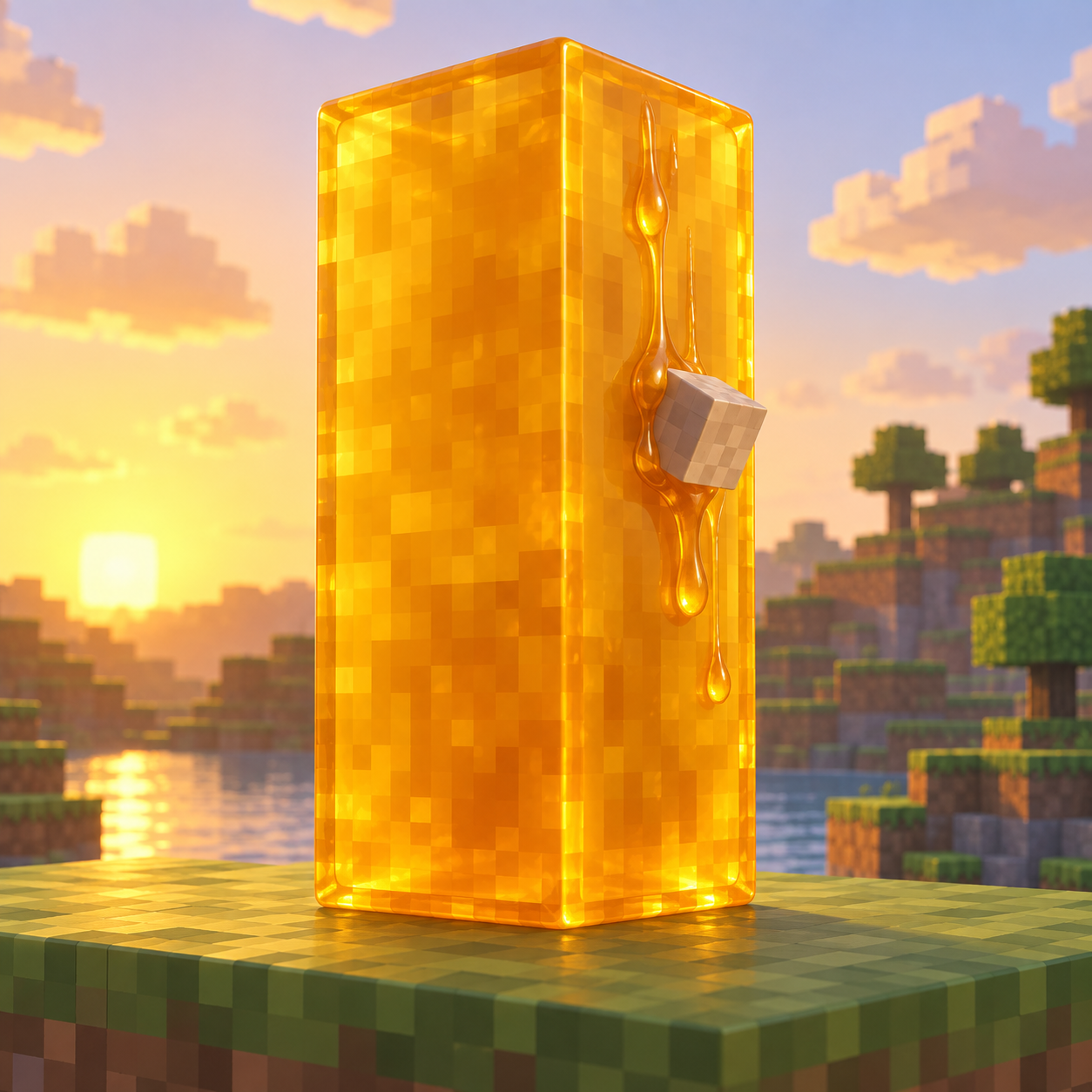 An illustration of the square world of honey.