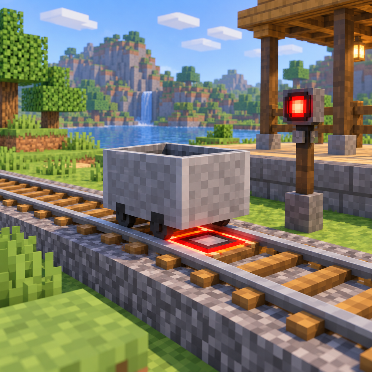 Illustration of the block world of detecting railway tracks