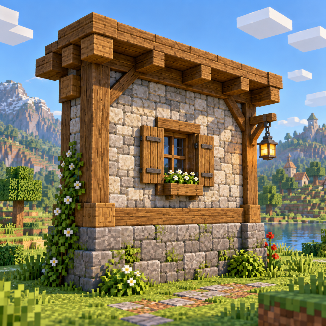 Wall block world illustration