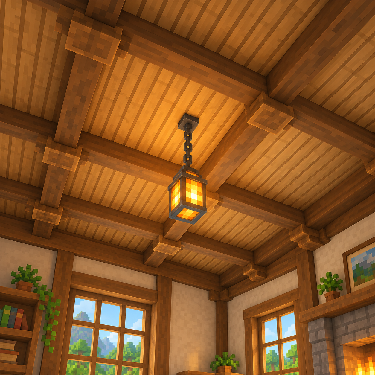 Ceiling block world illustration