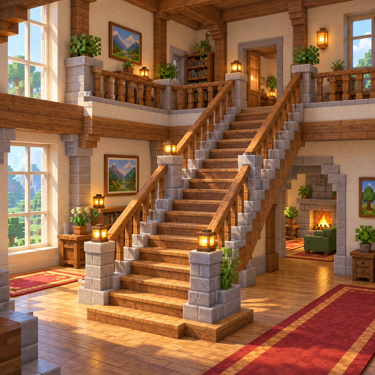 Block world illustration of stairs