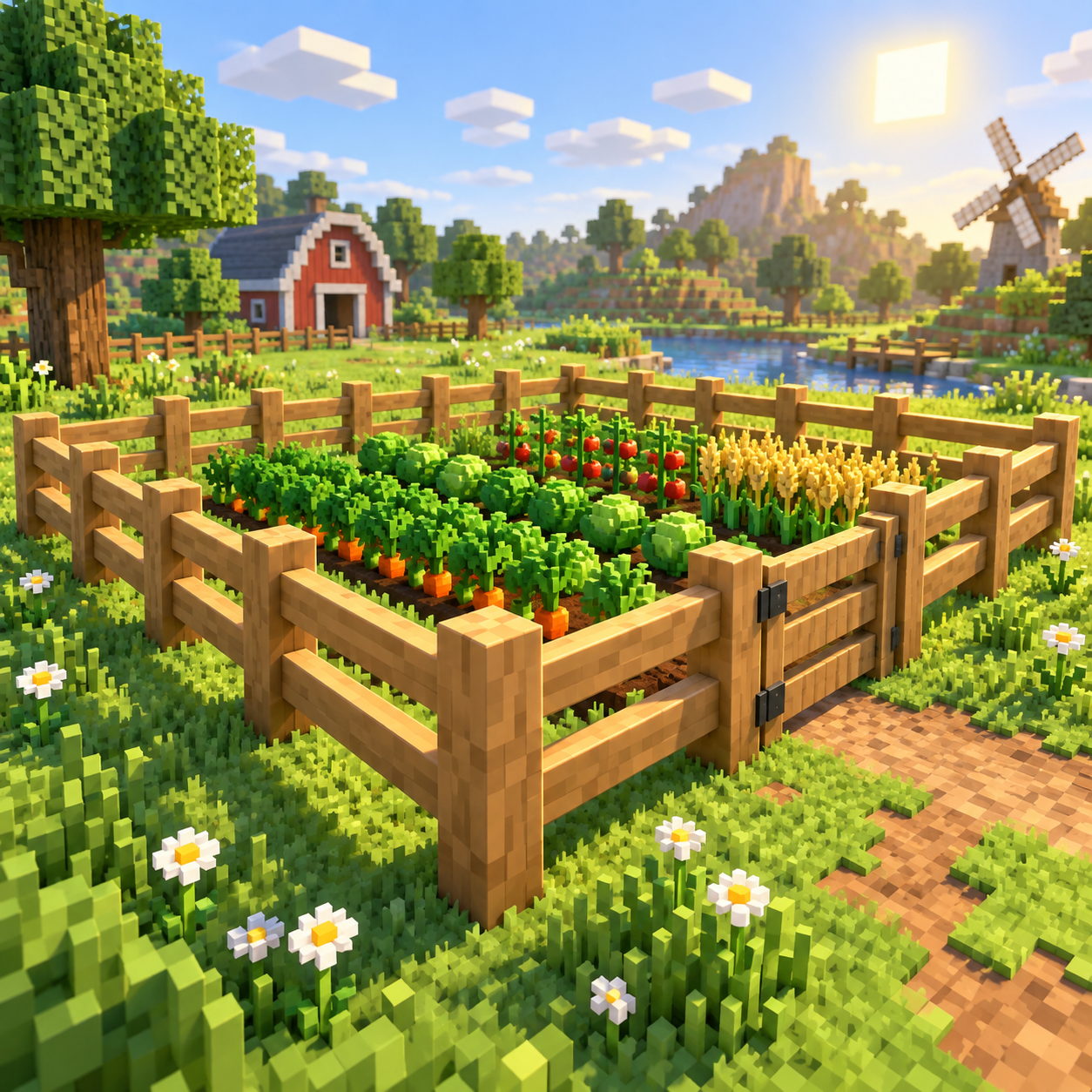 Fence block world illustration