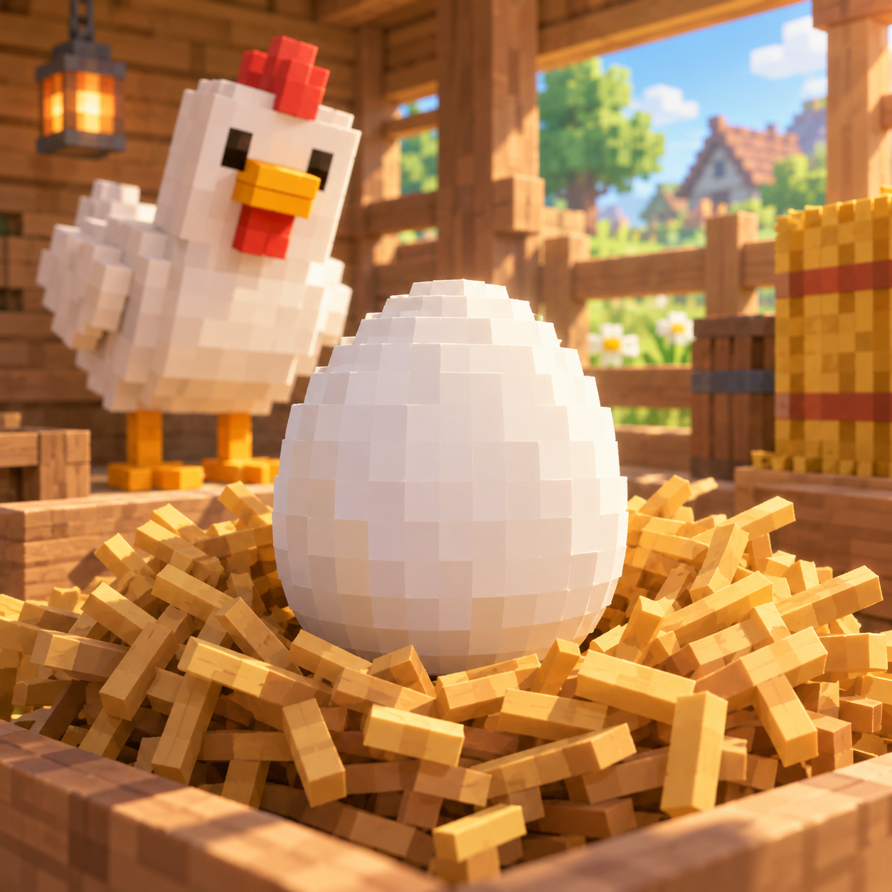 An illustration of the square world of eggs