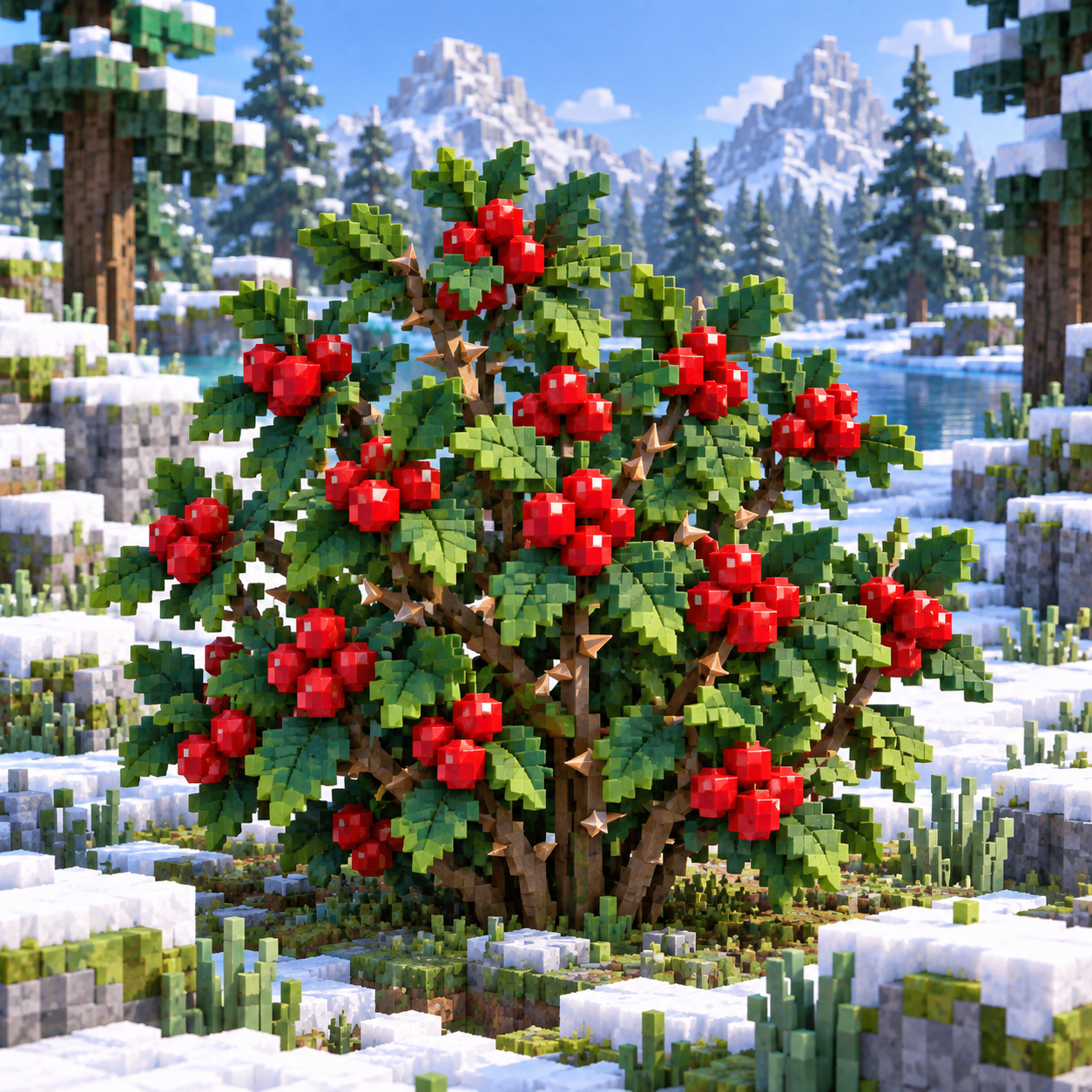 Sweet Berry Cube World Illustration