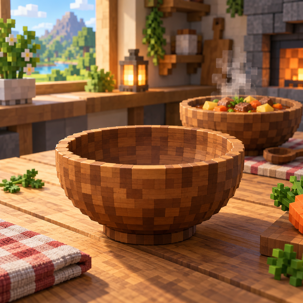 Illustration of the bowl's cube world