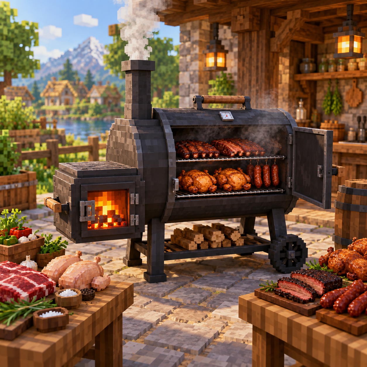Illustration of the cube world of the smoker