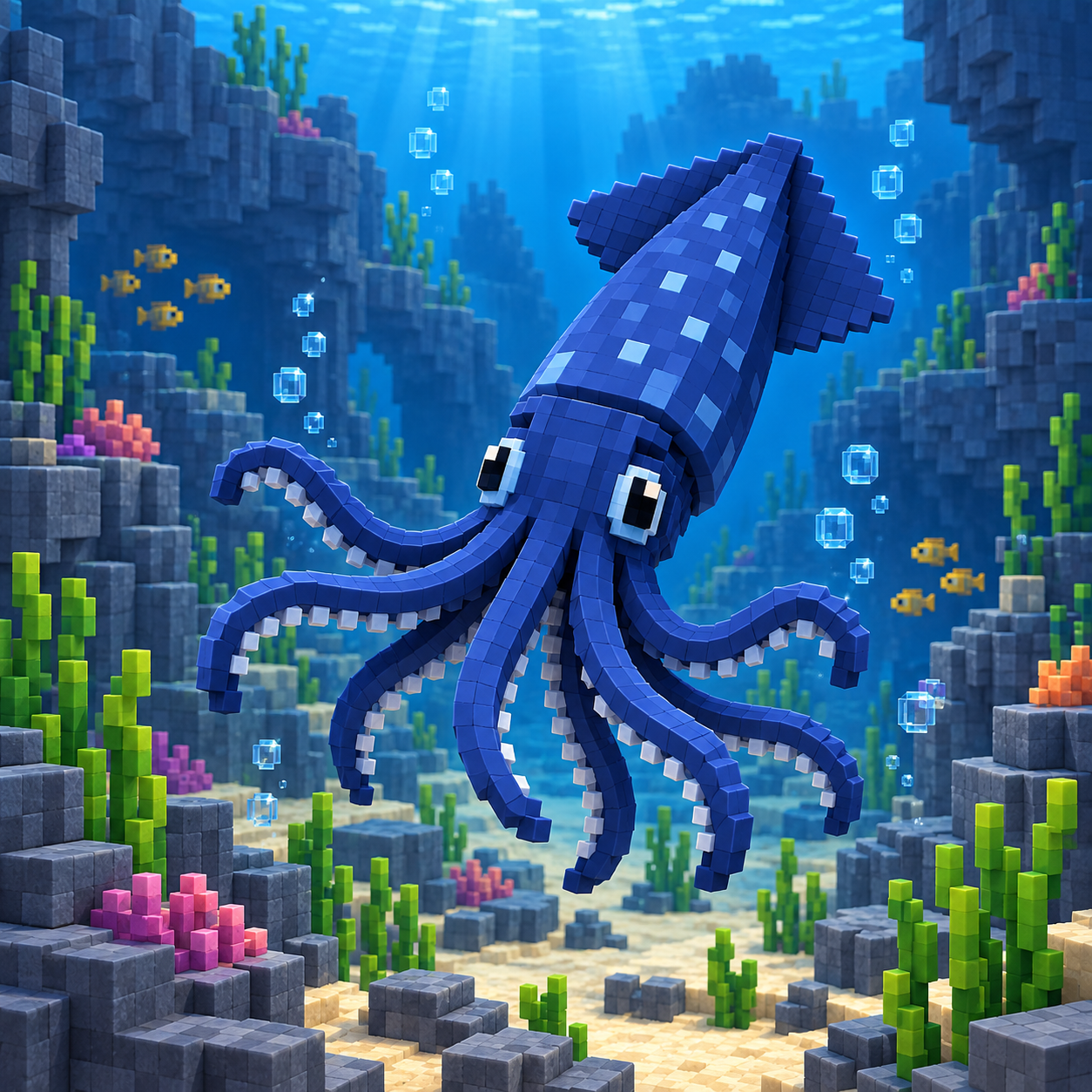 An illustration of the square world of squid