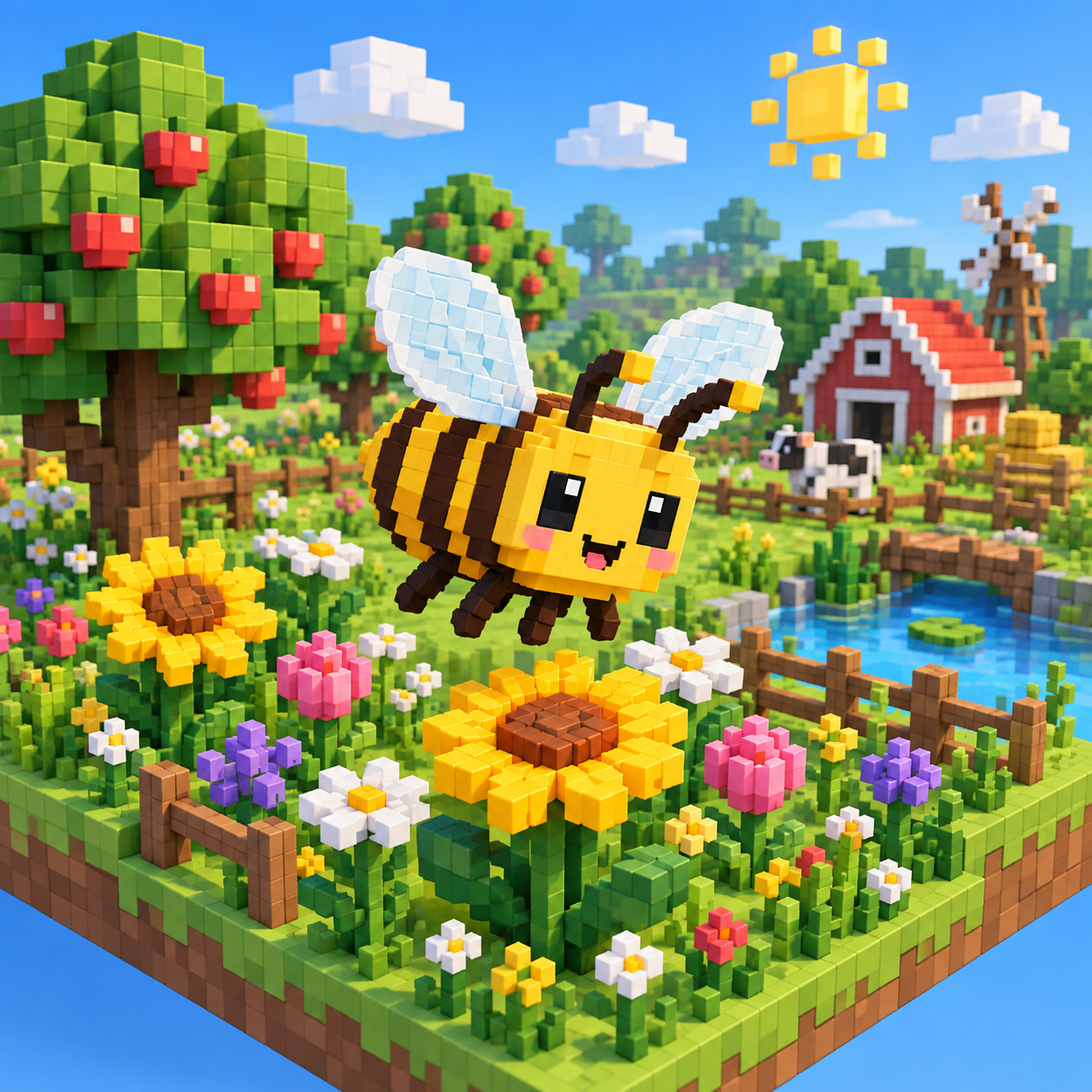 An illustration of the square world of bees