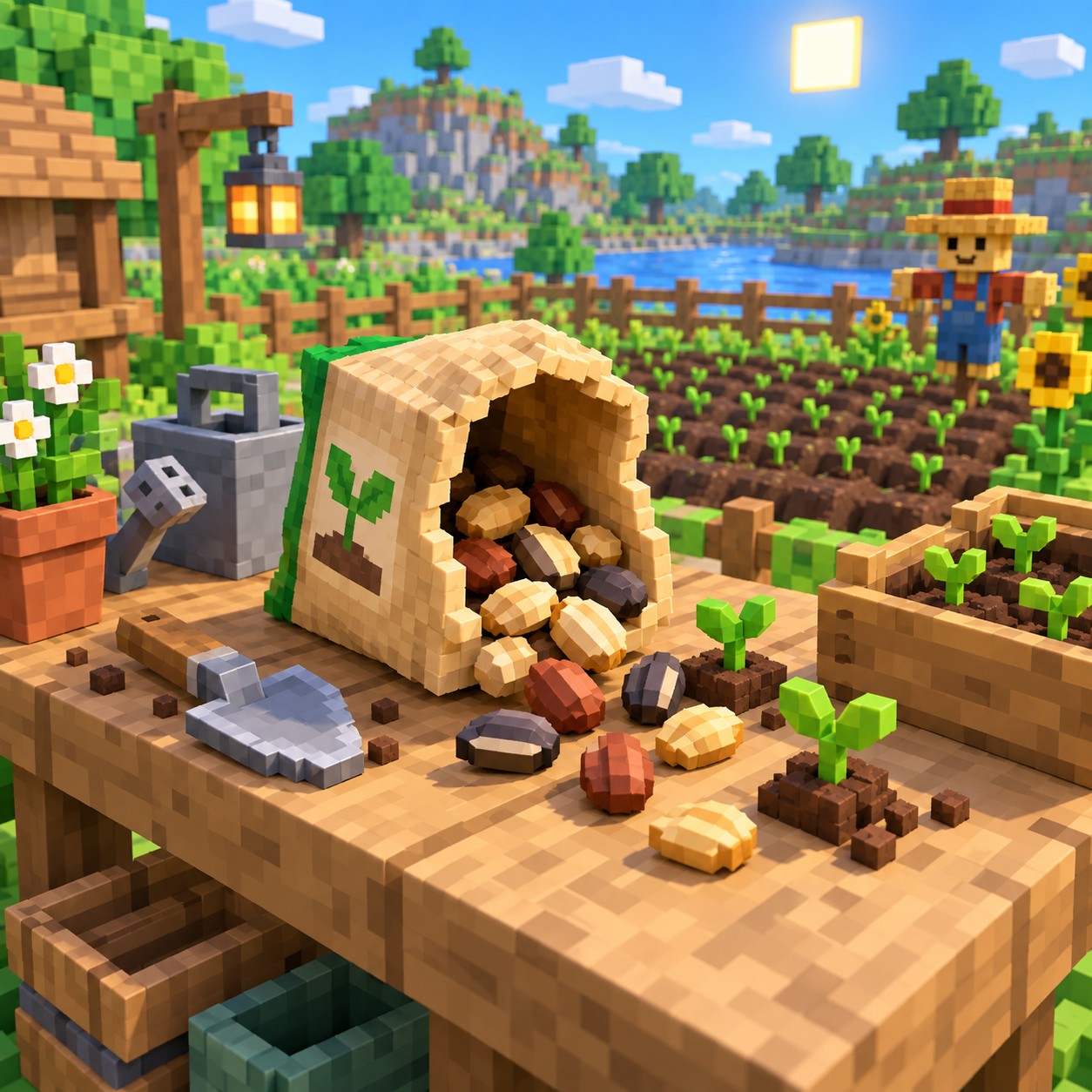 Illustration of the block world of seeds
