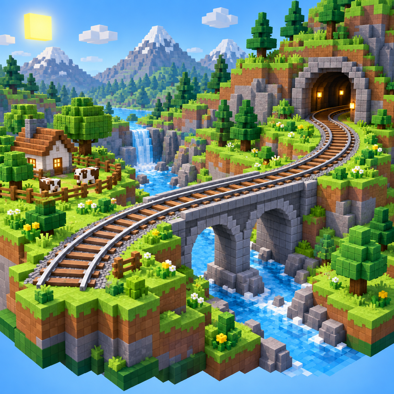 An illustration of the world of diamonds on the tracks.