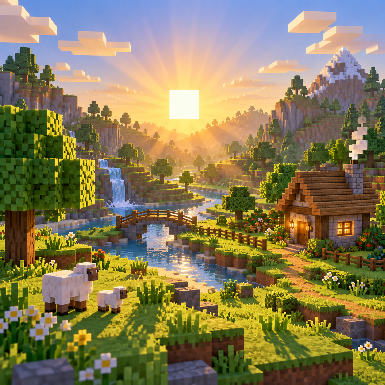 Illustration of the cube world of the sun