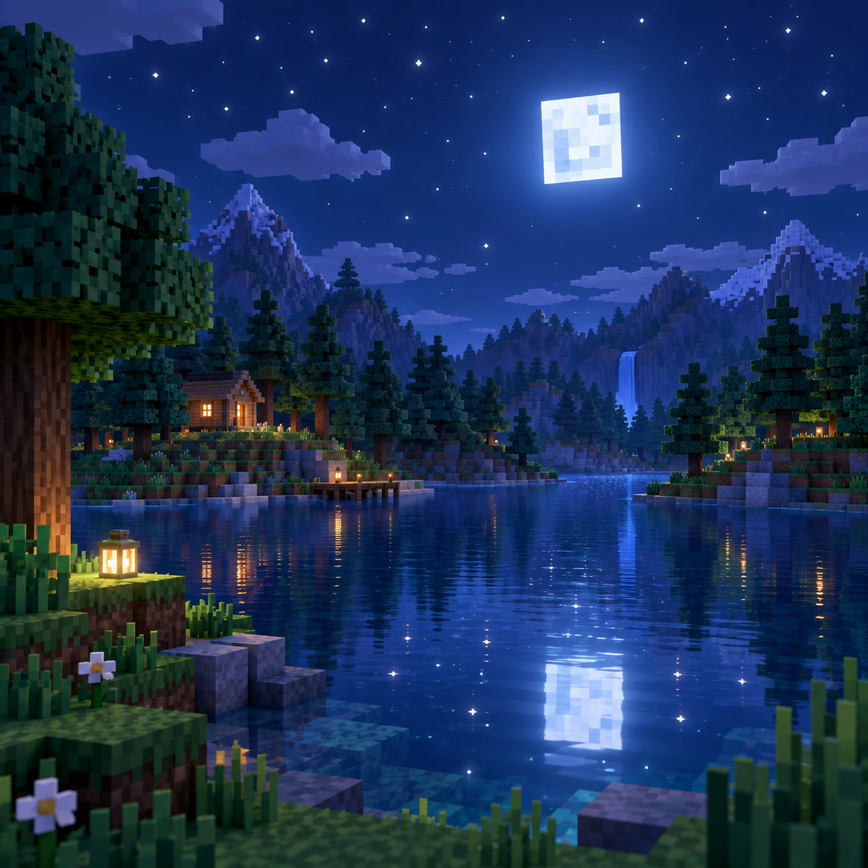 Moon's block world illustration