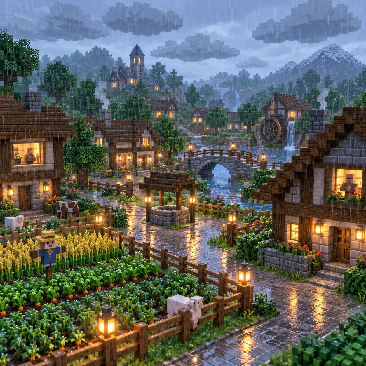 An illustration of the world of diamonds in the rain
