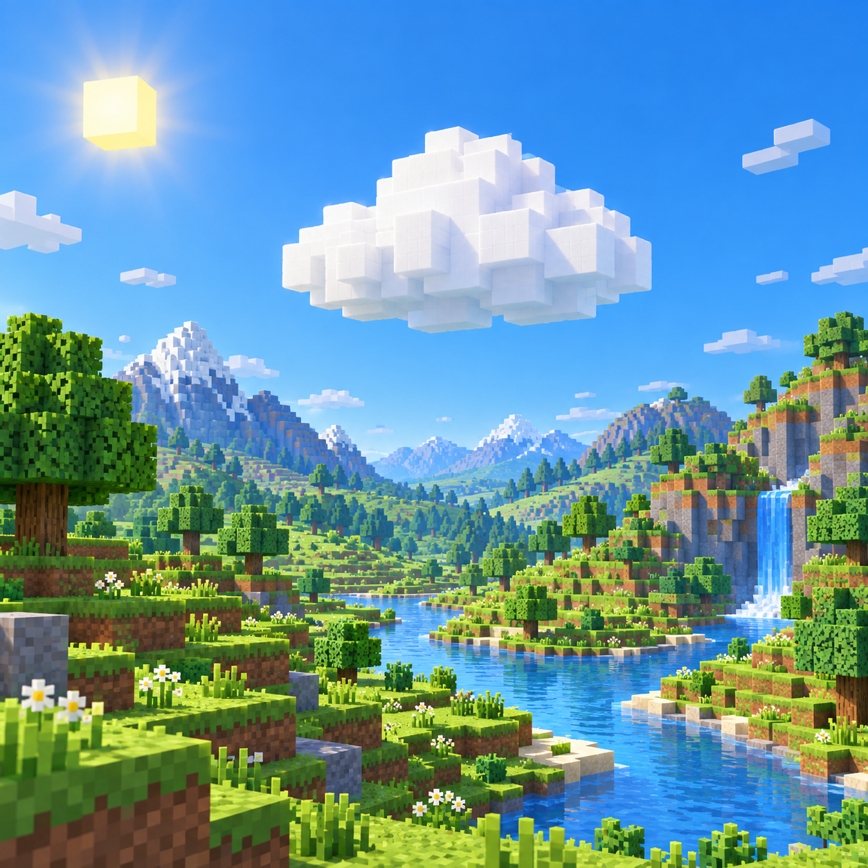 Illustration of the cube world of clouds