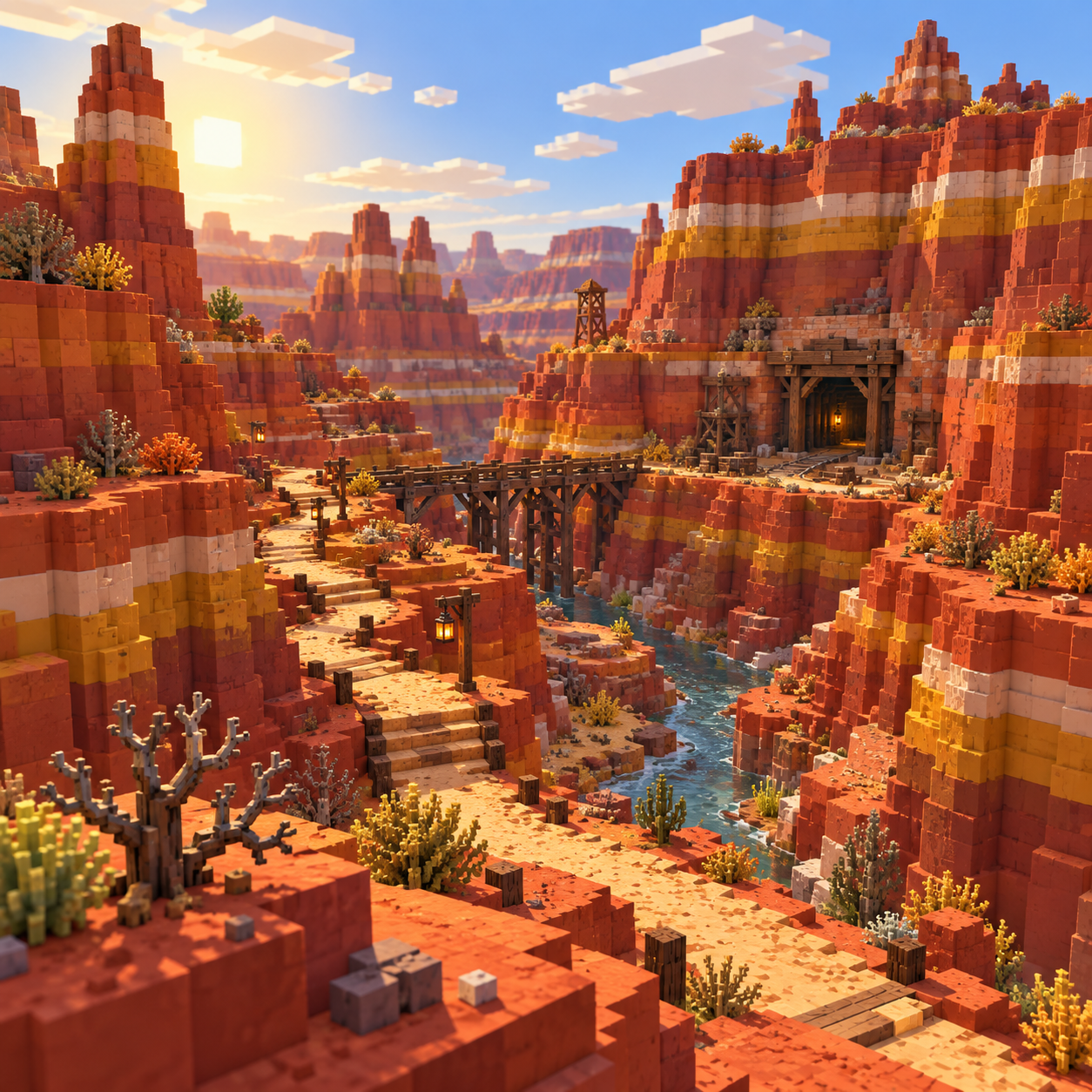 Badland block world illustration