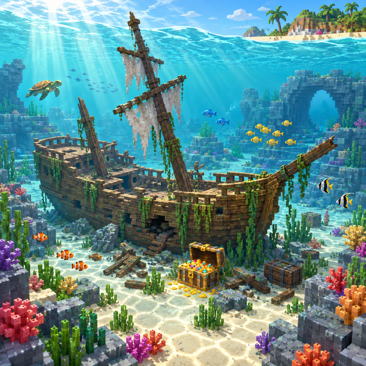 Illustration of the sunken block world