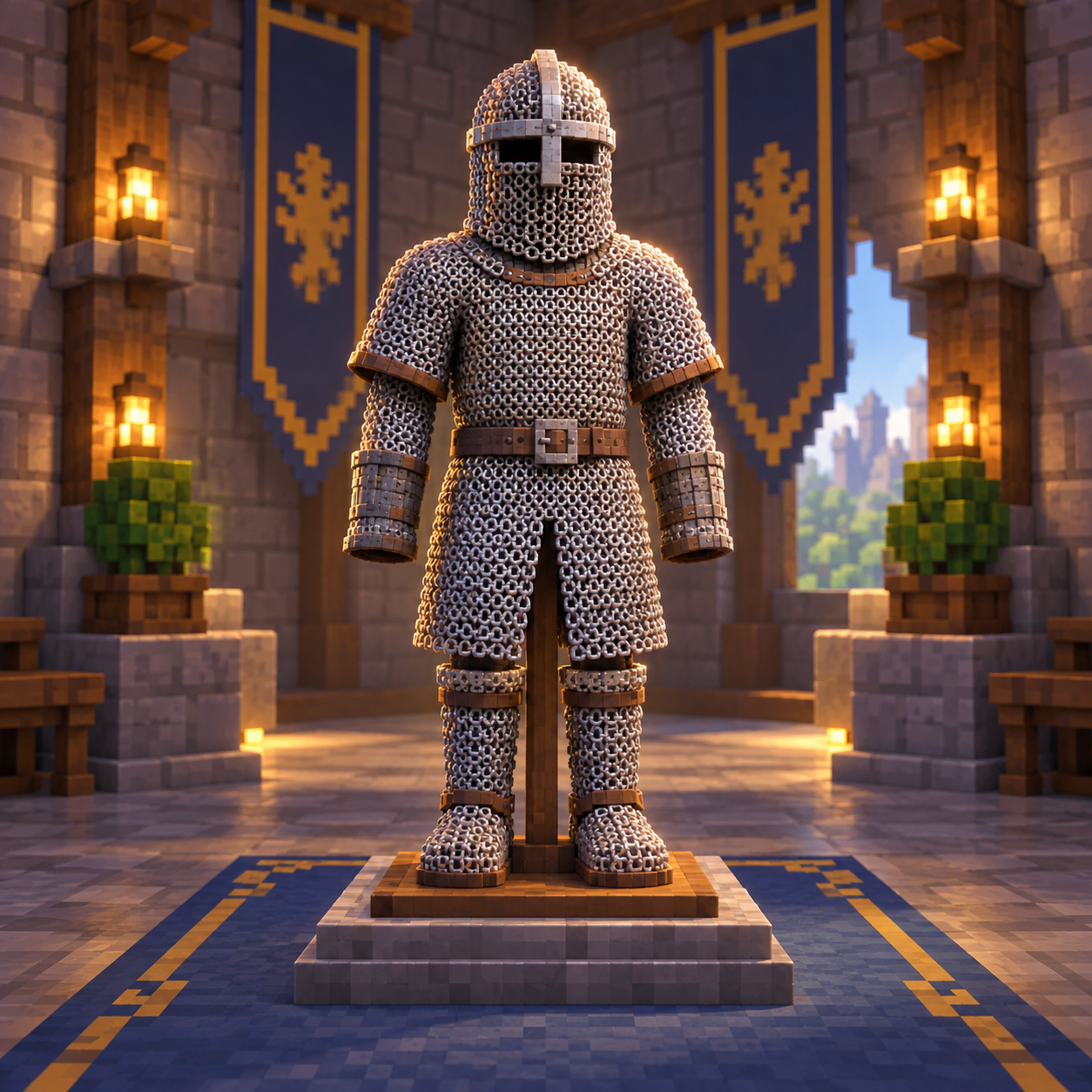 An illustration of the world of diamonds in chains and armor.