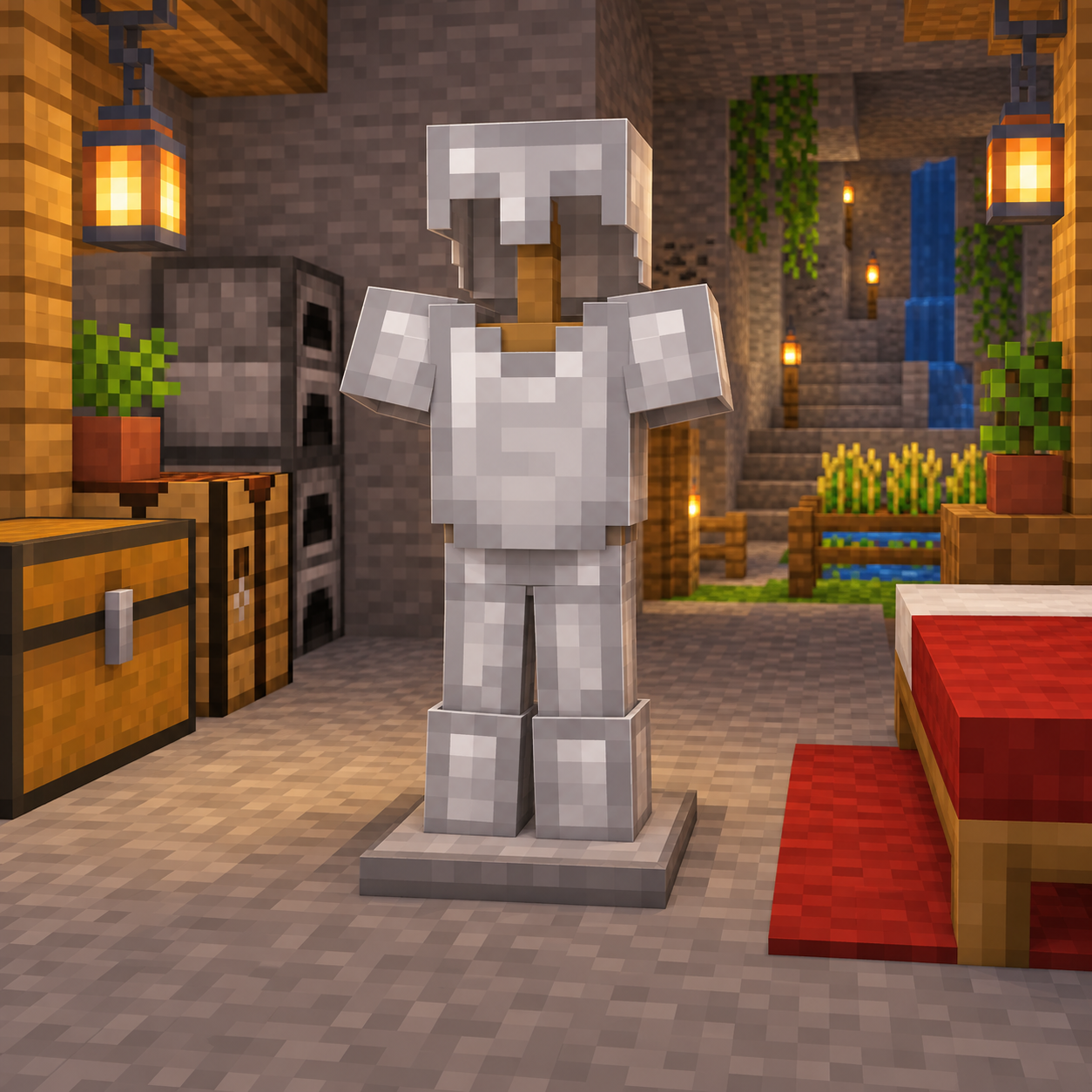 An illustration of the square world in the armor.