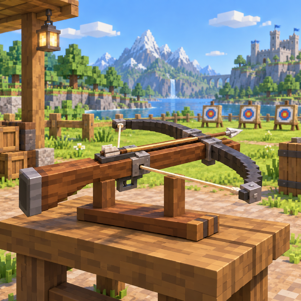 Crossbow block world illustration