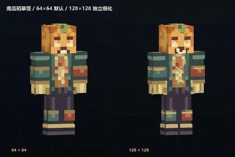 64×64 与 128×128 实际皮肤对比