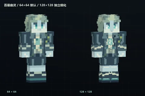 64×64 与 128×128 实际皮肤对比